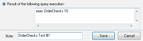 Test 2: check for stored procedure result set: query